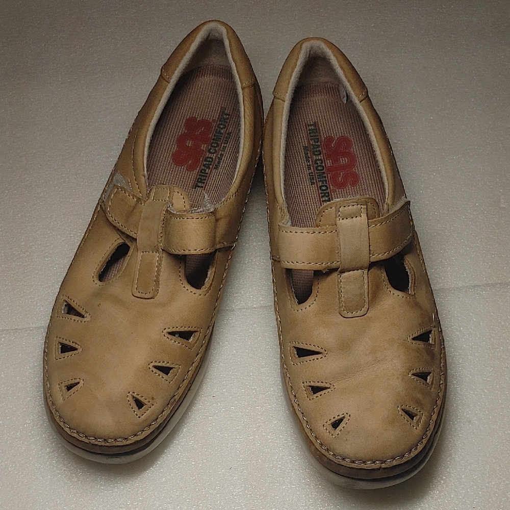 SAS Tan Leather Mary Jane Slip-On with Comfort Insole